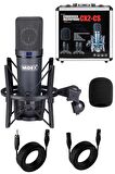 Midex Wizard Paket-3 CX2 Stüdyo Mikrofon MDX-06FXU Stüdyo Kayıt Mikseri Kulaklık Ekipman Seti